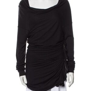Givenchy Black Knit Top with Center Seam Detail